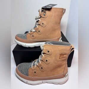 NEW Sorel Womens Explorer Next Joan WP Felt Boot Waterproof Sz 6 Tawny Buff